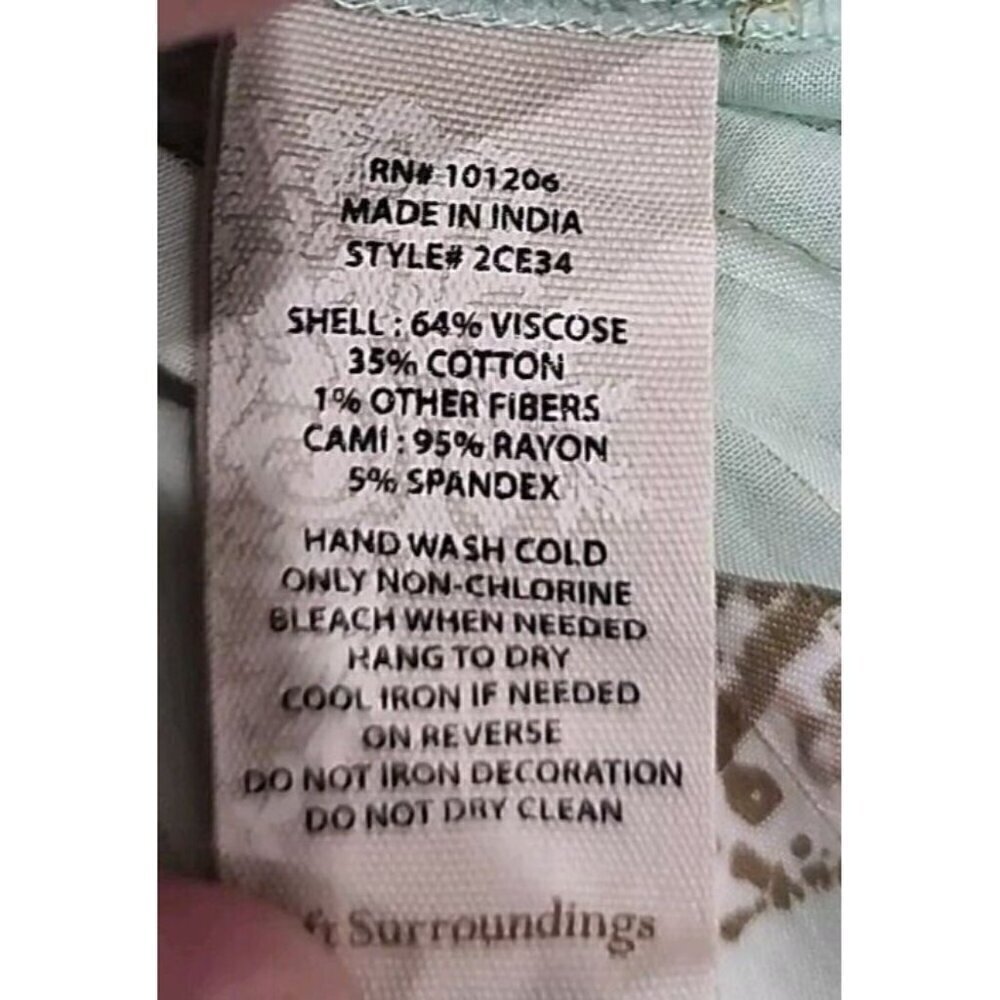 Soft Surroundings Stella Marina Tunic Top Green Beach Shell Women's Large - Picture 9 of 9